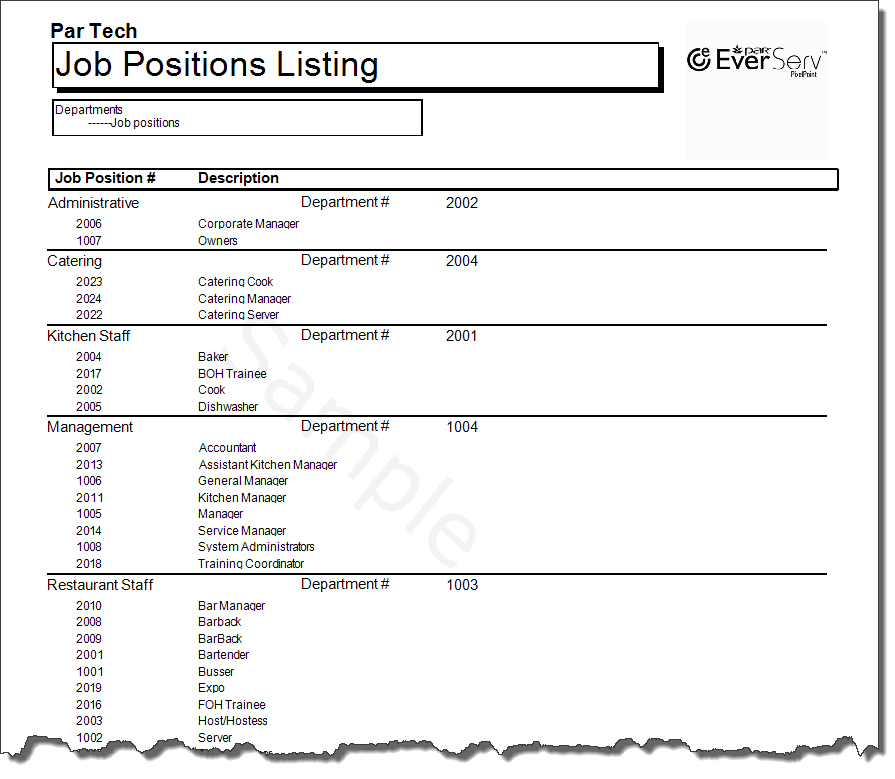 Job Positions Listing